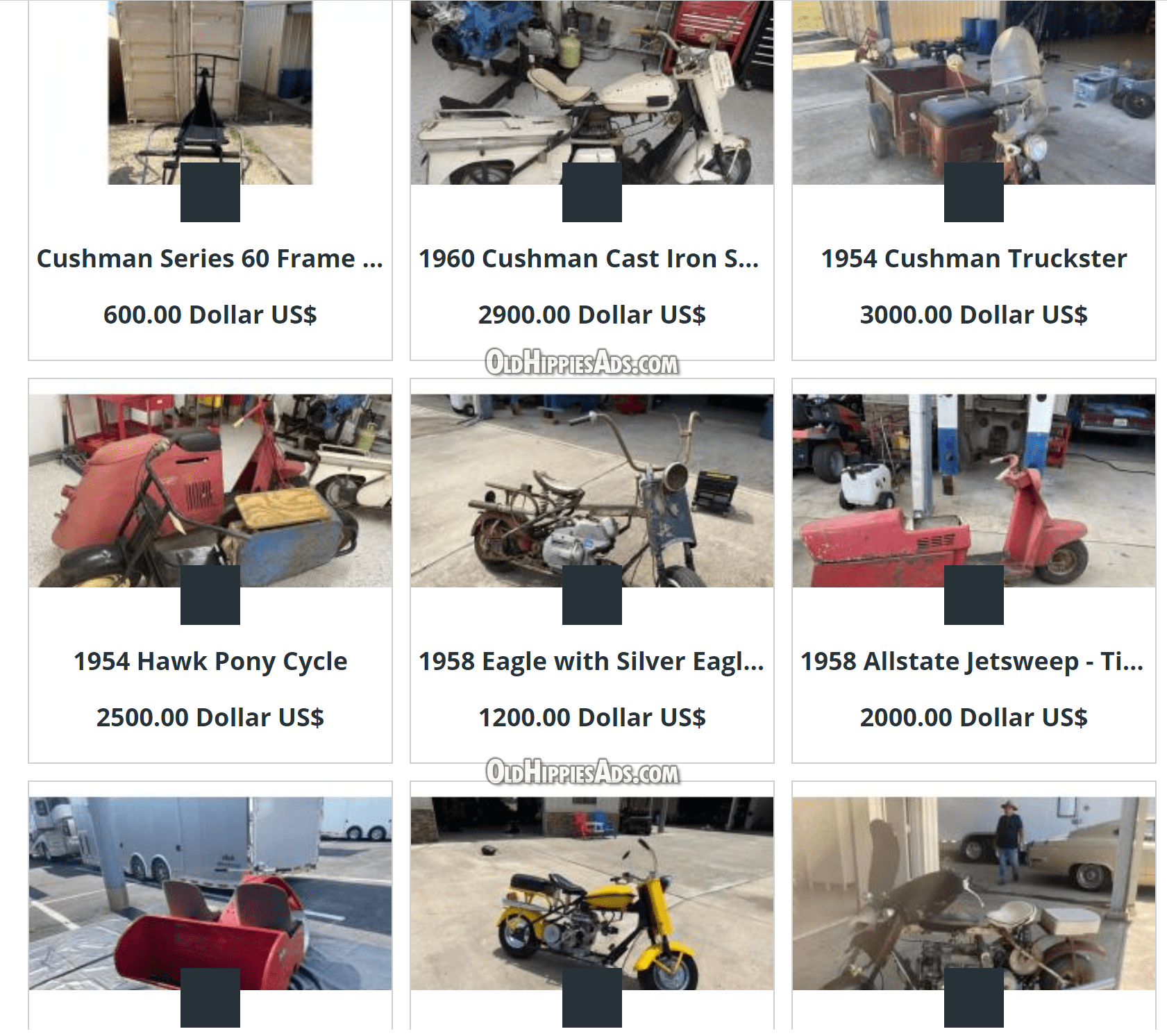 Dozens of 50s Scooters and Golf Carts For Sale