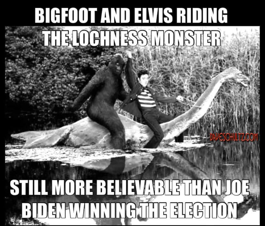 Bigfoot & Elvis Riding The Lochness Monster