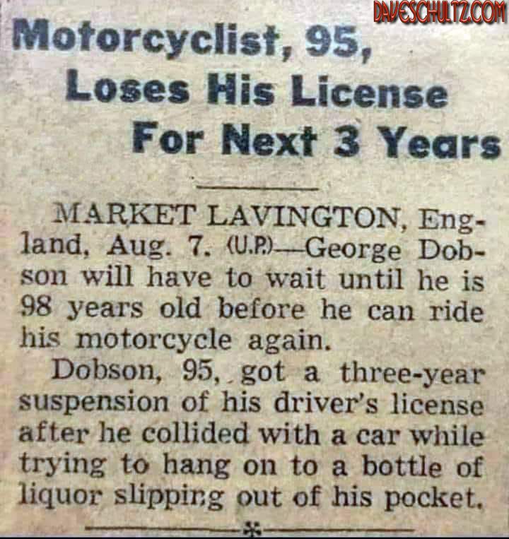 95-Year-Old Biker Loses License For 3 Years