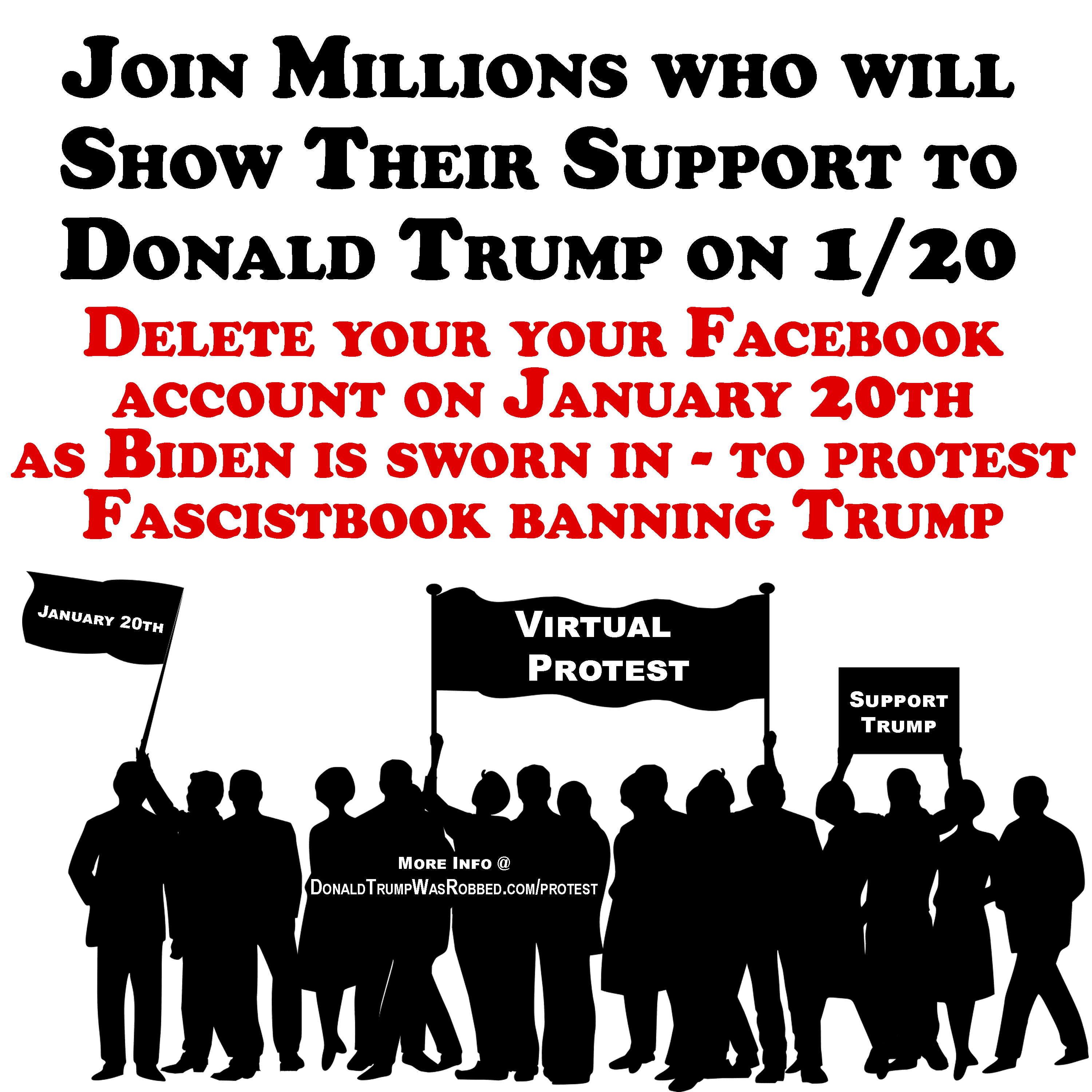 Millions to show support of Trump With Virtual Protest on 1/20