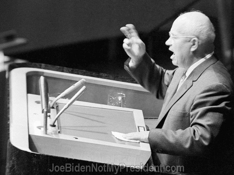Khrushchev delivered his message to the UN on his prediction for America