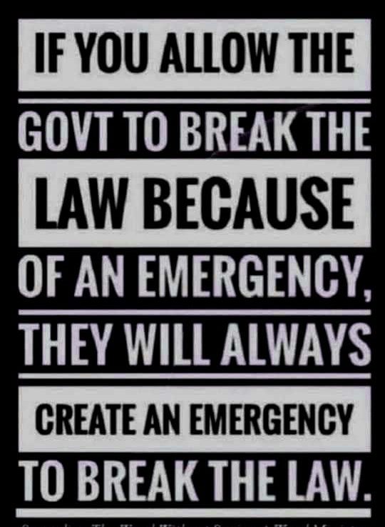 If You Allow The Government To Break The Law in An Emergency