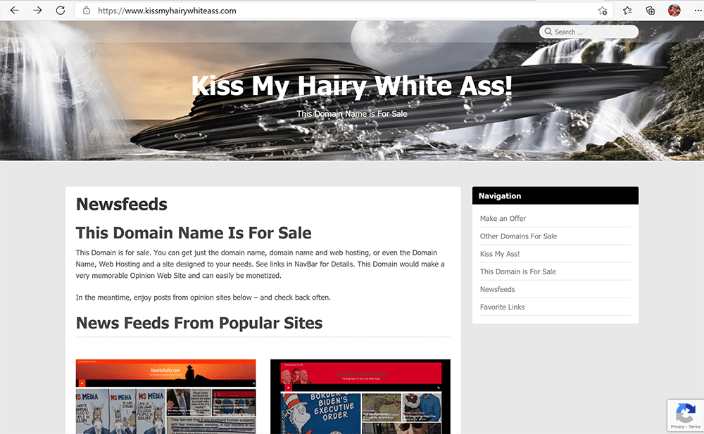 KissMyHairyWhiteAss.com For Sale