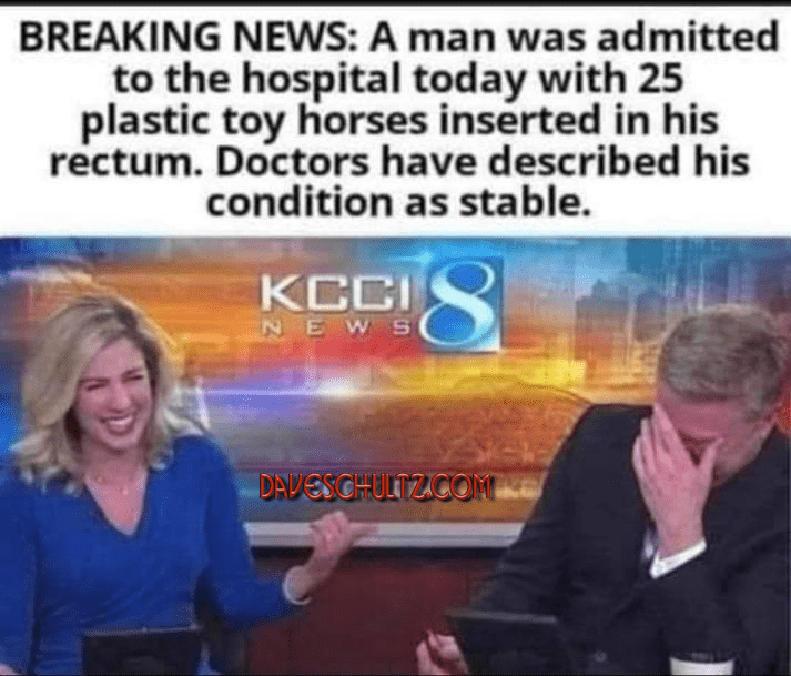 Man Admitted To The Hospital With 25 Plastic Horses In His Ass