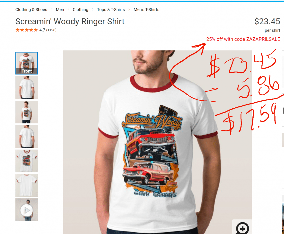25% Off Ringer Shirt Today