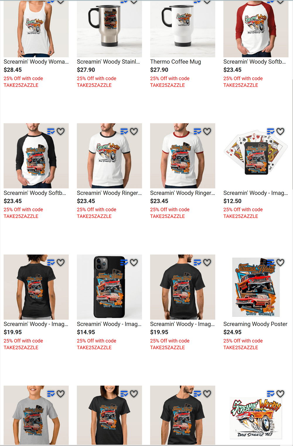 25% Everything In Screamin’ Woody Gift Shop