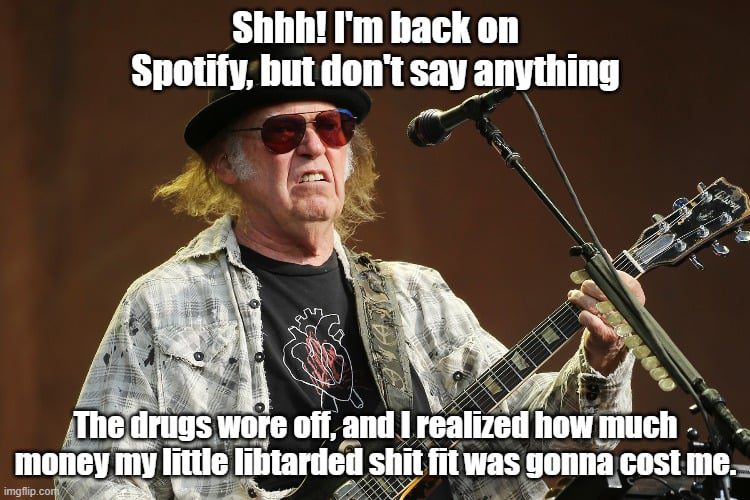 Neil Young Slithered Back to Spotify