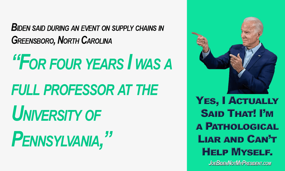 Biden Lies – I was a Full Professor